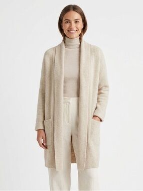Soft Beige Wool Swearer Coat / Cardigan